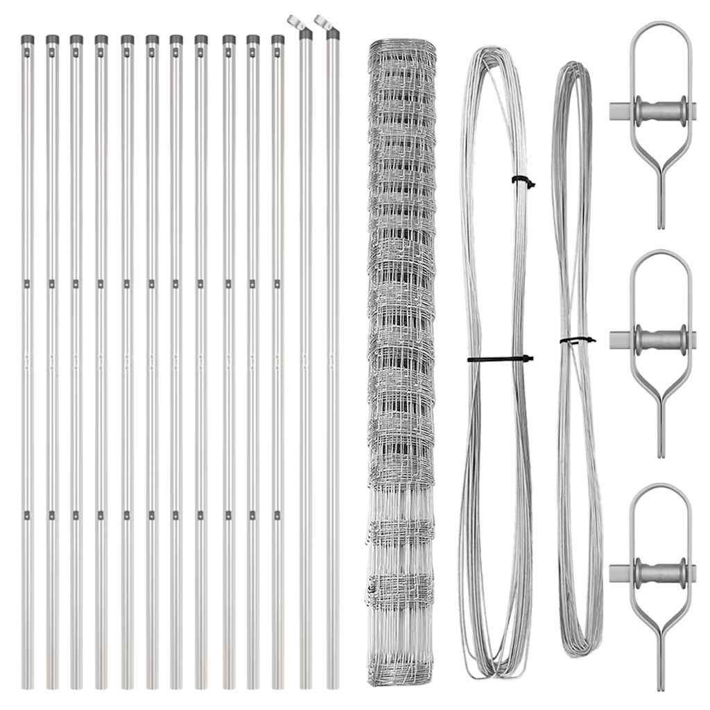 Ground Fix Welded Wire Fence 25 x 1.5 m Galvanised Steel Silver