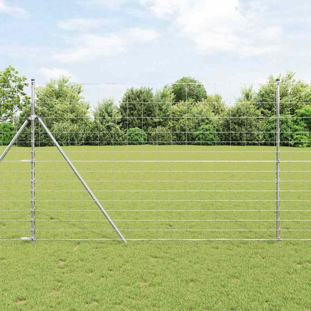 Ground Fix Welded Wire Fence 25 x 1.6 m Galvanised Steel Silver