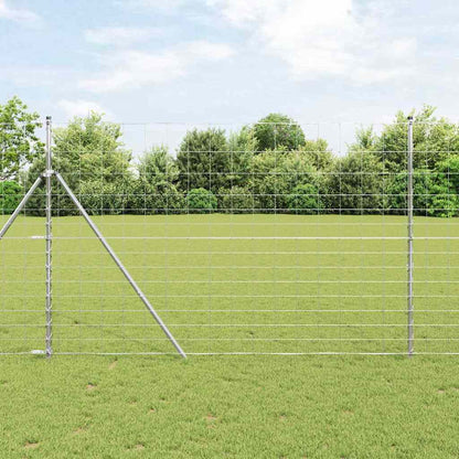 Ground Fix Welded Wire Fence 25 x 1.6 m Galvanised Steel Silver