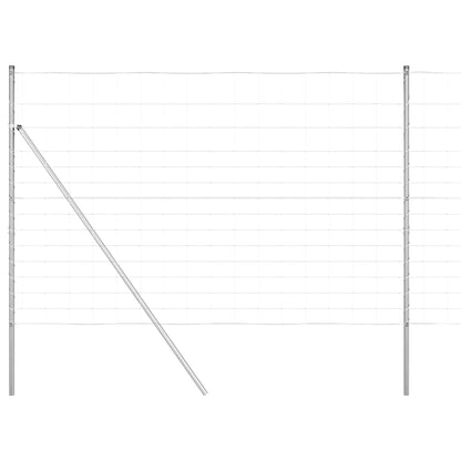 Ground Fix Welded Wire Fence 25 x 1.6 m Galvanised Steel Silver