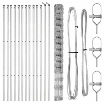 Ground Fix Welded Wire Fence 25 x 1.6 m Galvanised Steel Silver