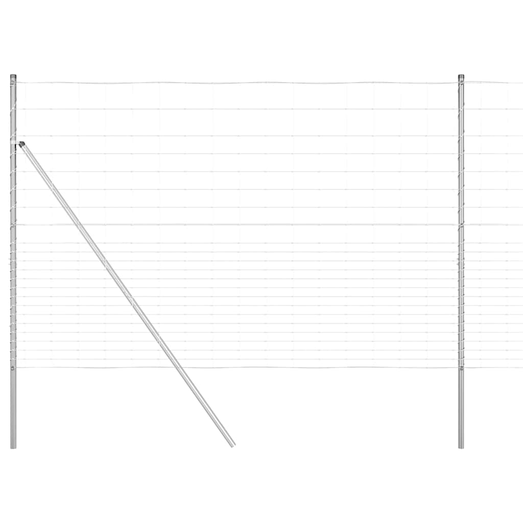 Ground Fix Welded Wire Fence 25 x 1.6 m Galvanised Steel Silver