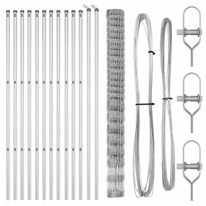 Ground Fix Welded Wire Fence 25 x 1.6 m Galvanised Steel Silver