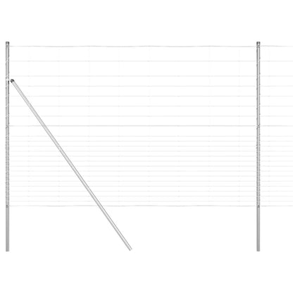 Ground Fix Welded Wire Fence 25 x 1.6 m Galvanised Steel Silver