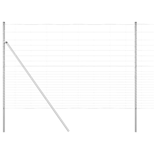 Ground Fix Welded Wire Fence 25 x 1.6 m Galvanised Steel Silver