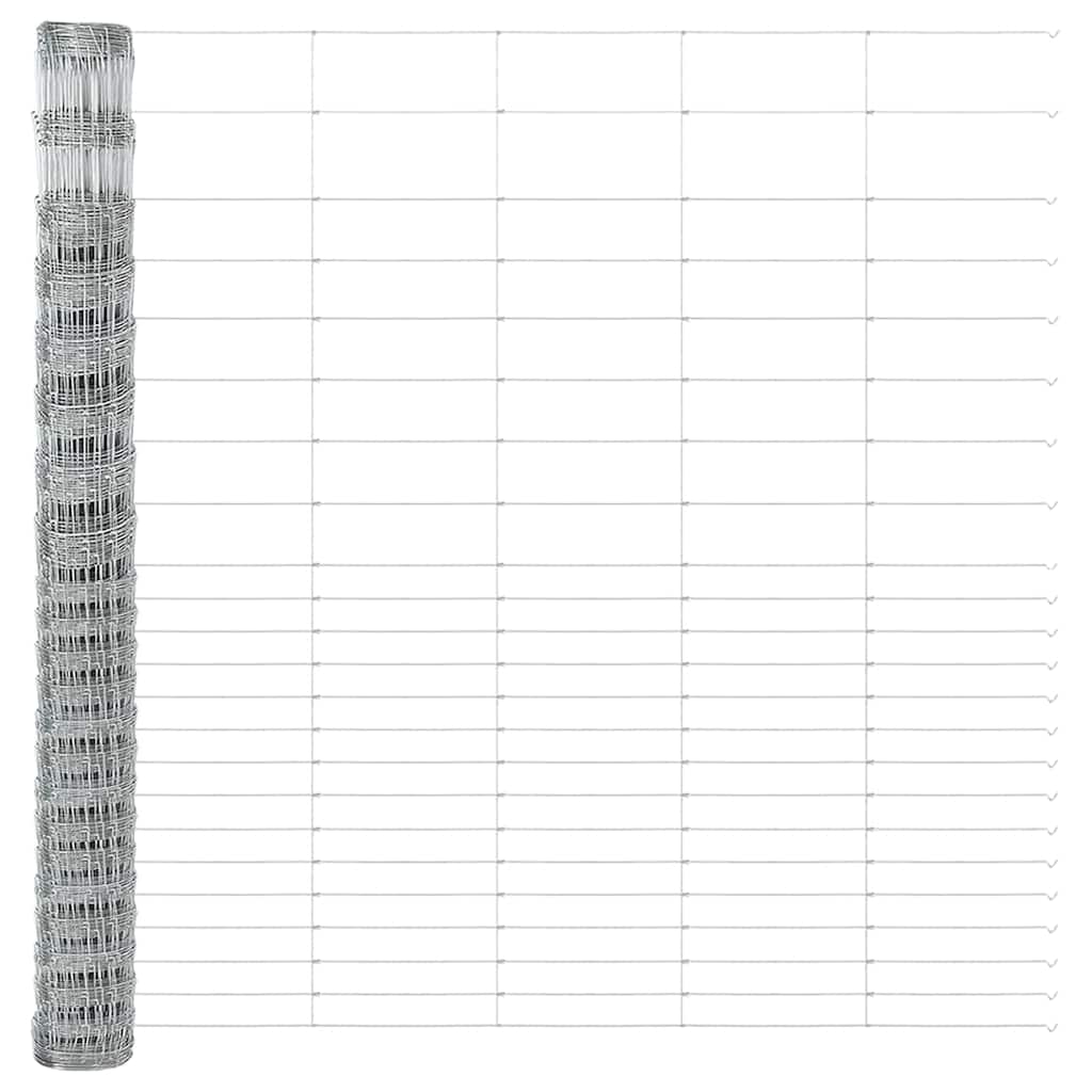 Ground Fix Welded Wire Fence 25 x 1.6 m Galvanised Steel Silver