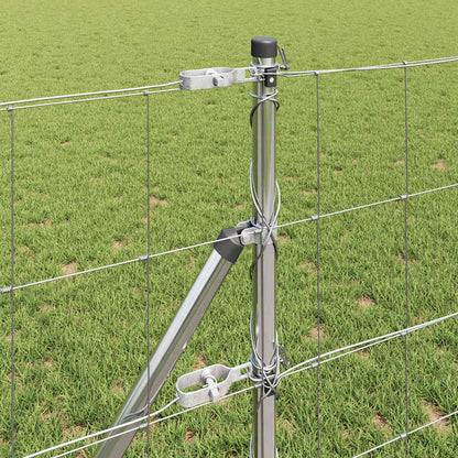 Ground Fix Welded Wire Fence 50 x 0.8 m Galvanised Steel Silver