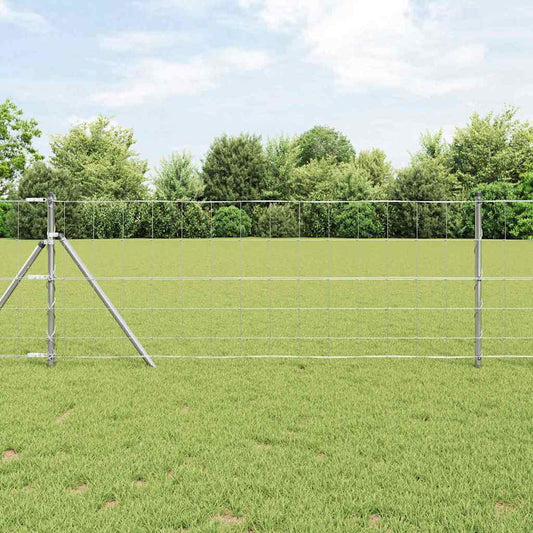 Ground Fix Welded Wire Fence 50 x 0.8 m Galvanised Steel Silver