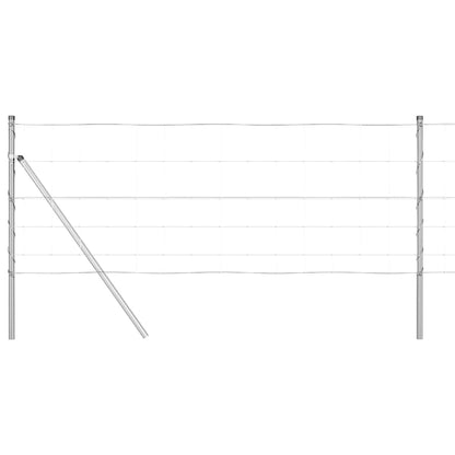 Ground Fix Welded Wire Fence 50 x 0.8 m Galvanised Steel Silver