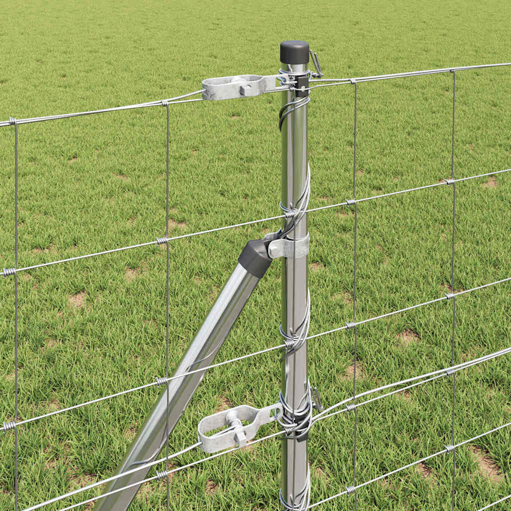 Ground Fix Welded Wire Fence 50 x 0.8 m Galvanised Steel Silver