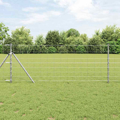 Ground Fix Welded Wire Fence 50 x 0.8 m Galvanised Steel Silver