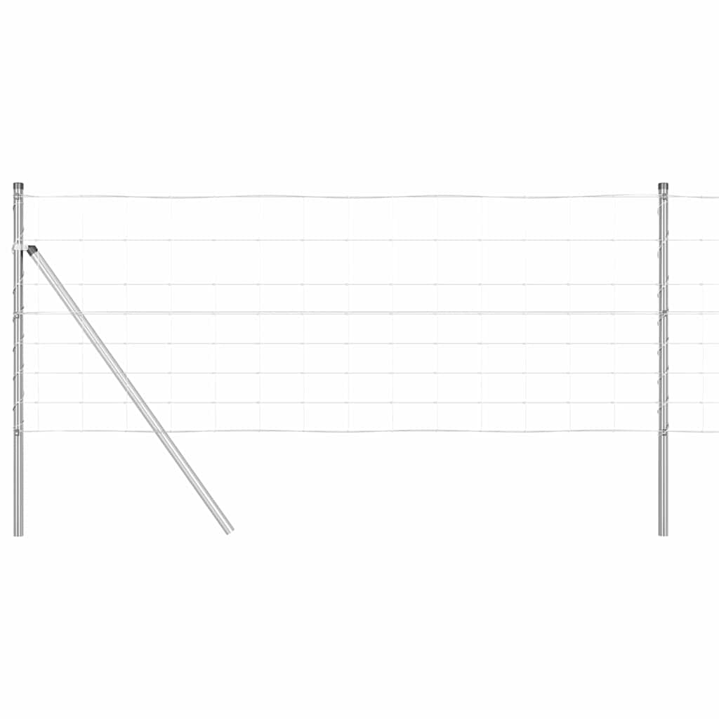 Ground Fix Welded Wire Fence 50 x 0.8 m Galvanised Steel Silver