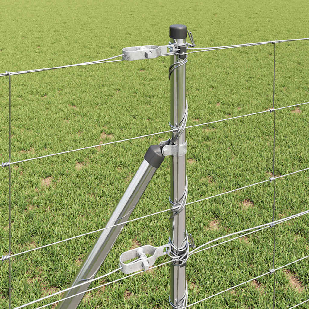 Ground Fix Welded Wire Fence 50 x 0.8 m Galvanised Steel Silver