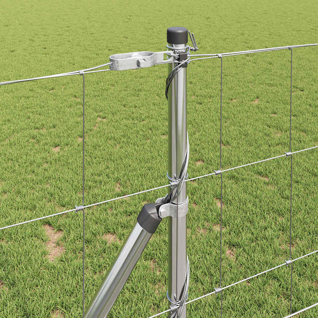 Ground Fix Welded Wire Fence 50 x 1 m Galvanised Steel Silver