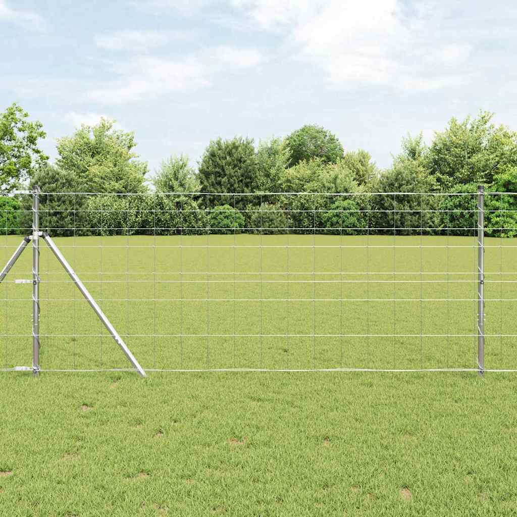 Ground Fix Welded Wire Fence 50 x 1 m Galvanised Steel Silver