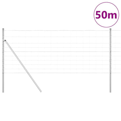 Ground Fix Welded Wire Fence 50 x 1 m Galvanised Steel Silver