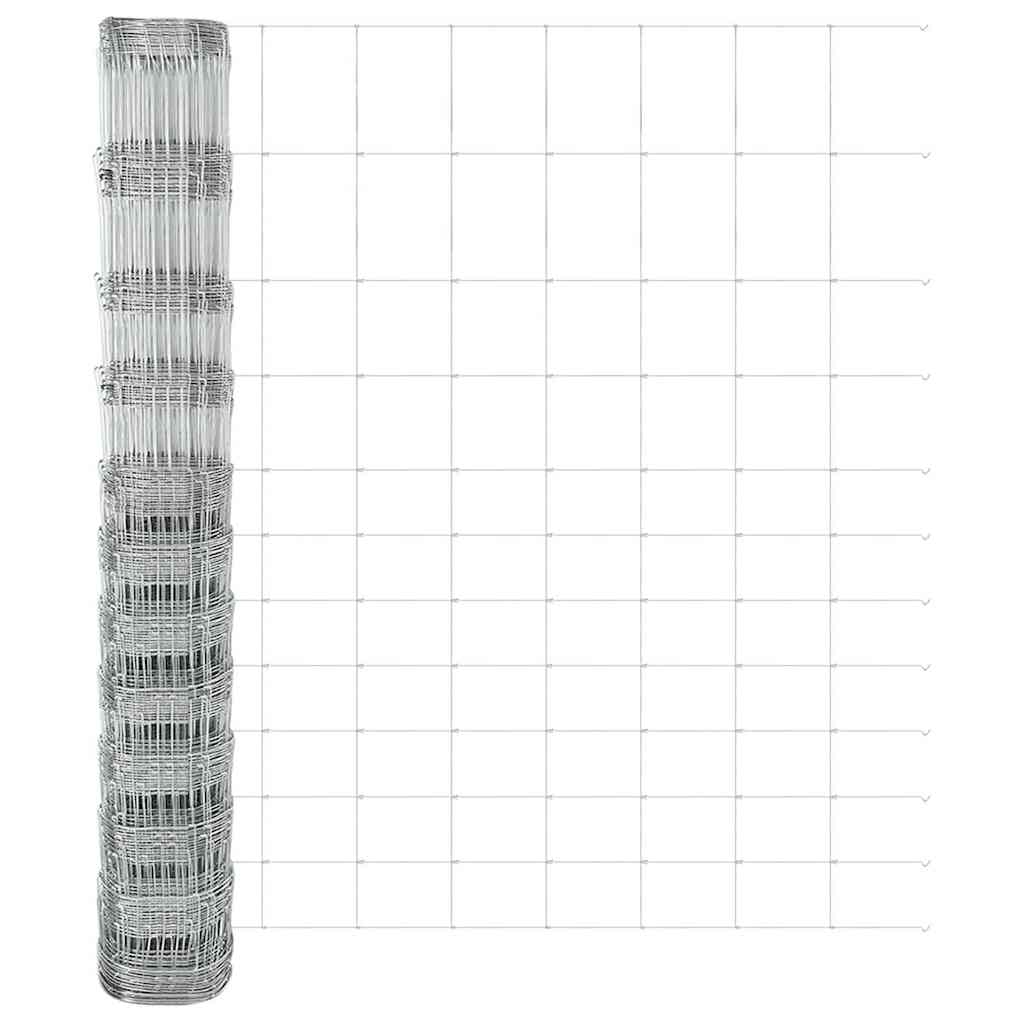 Ground Fix Welded Wire Fence 50 x 1.4 m Galvanised Steel Silver