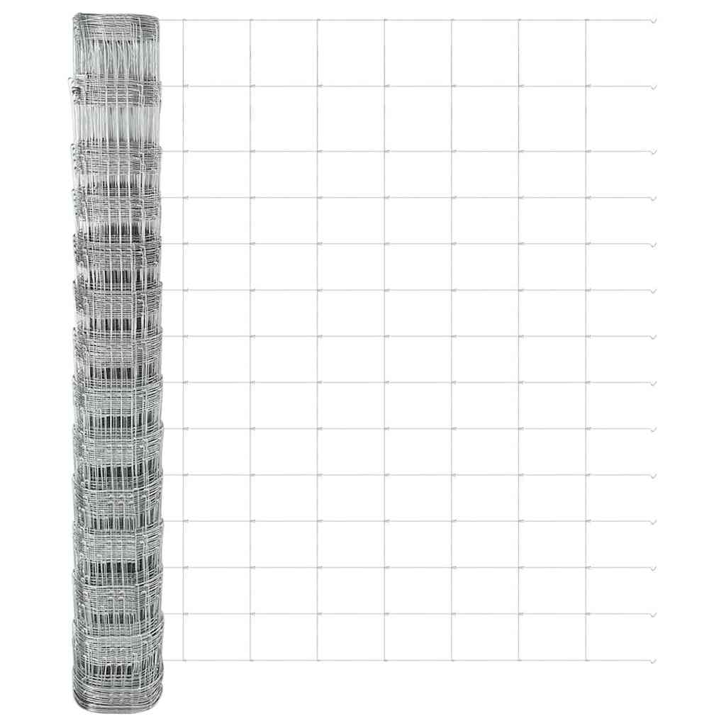 Ground Fix Welded Wire Fence 50 x 1.4 m Galvanised Steel Silver