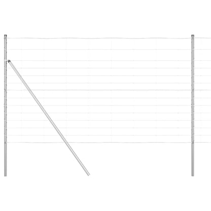 Ground Fix Welded Wire Fence 50 x 1.4 m Galvanised Steel Silver