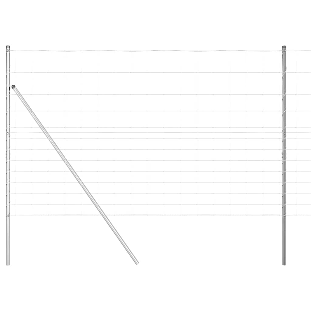 Ground Fix Welded Wire Fence 50 x 1.5 m Galvanised Steel Silver