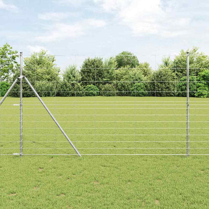 Ground Fix Welded Wire Fence 50 x 1.5 m Galvanised Steel Silver