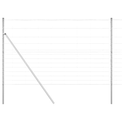 Ground Fix Welded Wire Fence 50 x 1.5 m Galvanised Steel Silver