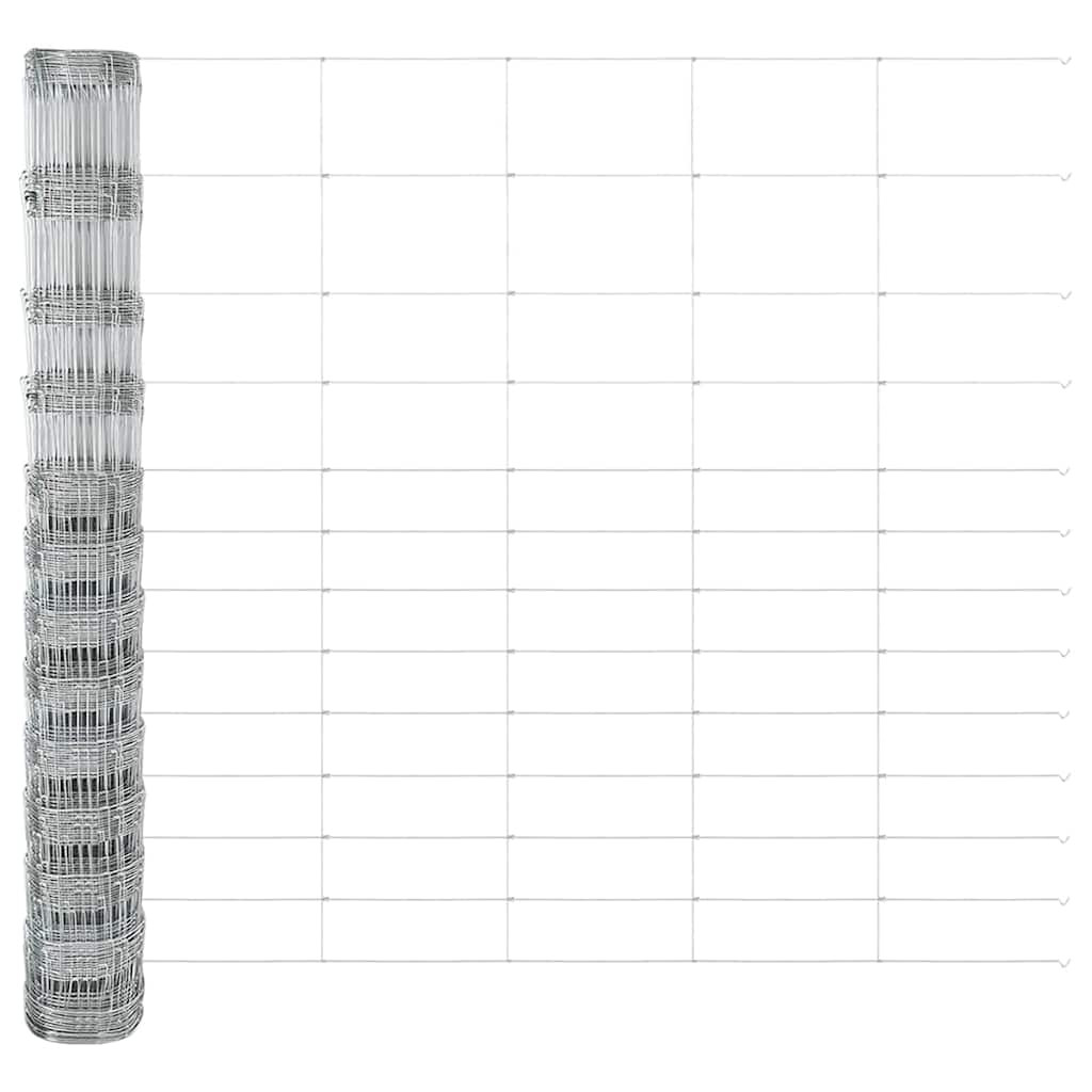Ground Fix Welded Wire Fence 50 x 1.5 m Galvanised Steel Silver
