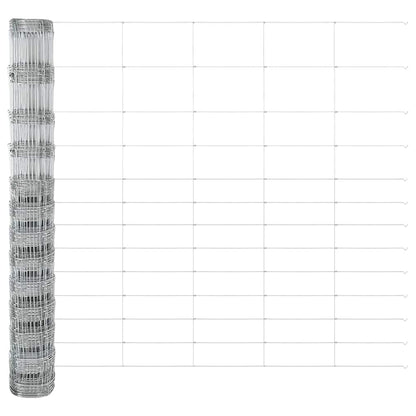 Ground Fix Welded Wire Fence 50 x 1.5 m Galvanised Steel Silver