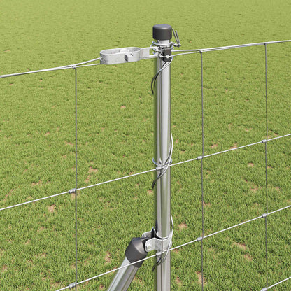 Ground Fix Welded Wire Fence 50 x 1.5 m Galvanised Steel Silver