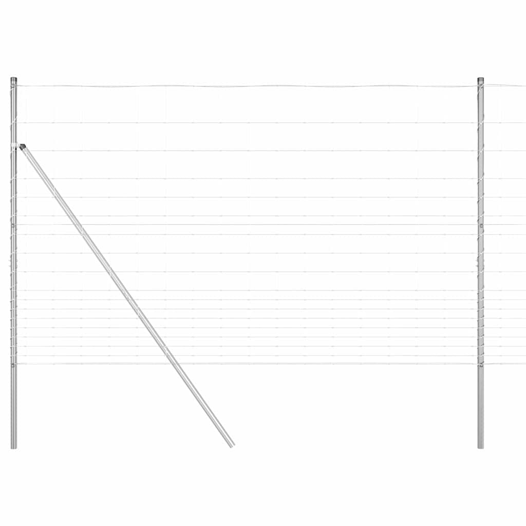 Ground Fix Welded Wire Fence 50 x 1.5 m Galvanised Steel Silver