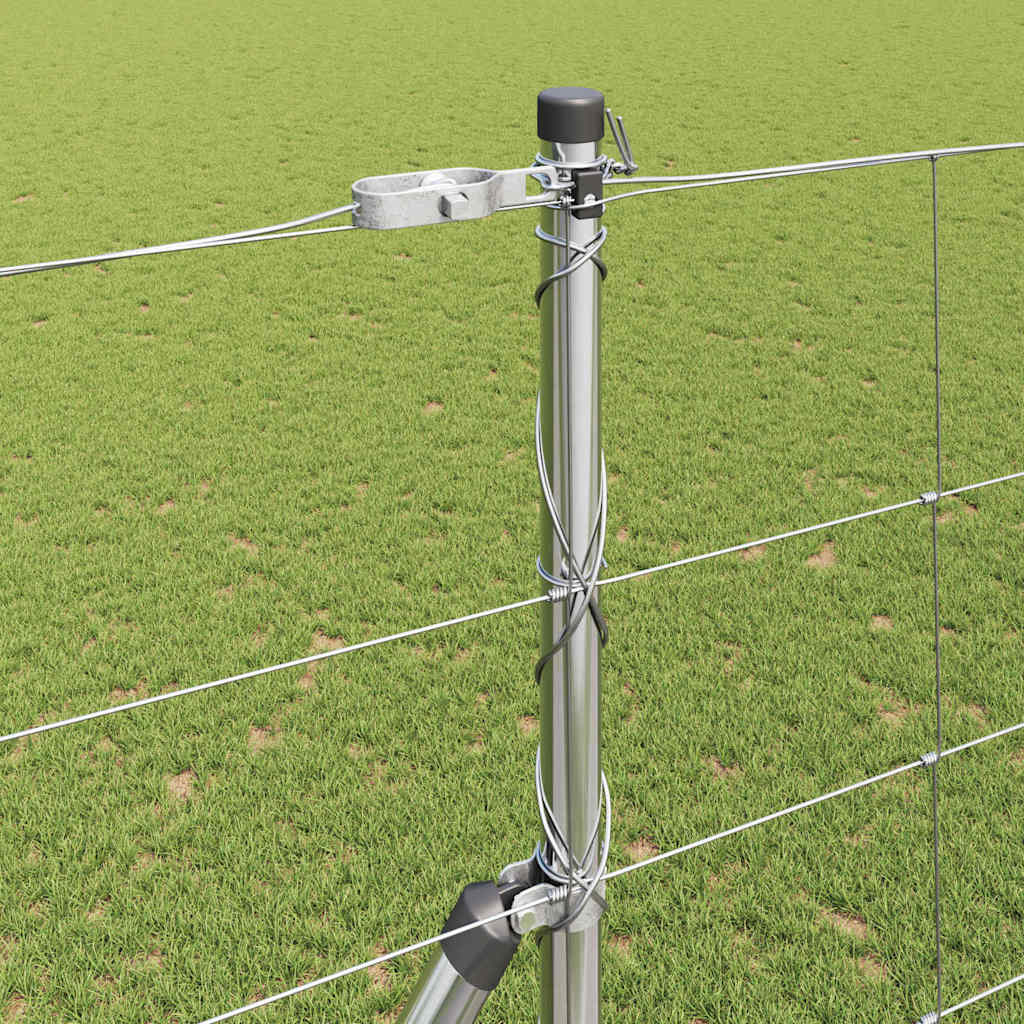 Ground Fix Welded Wire Fence 50 x 1.6 m Galvanised Steel Silver
