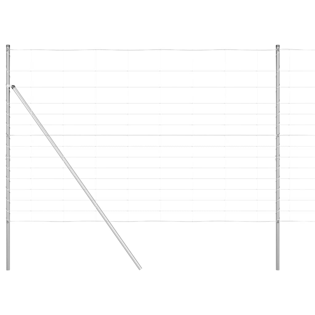 Ground Fix Welded Wire Fence 50 x 1.6 m Galvanised Steel Silver