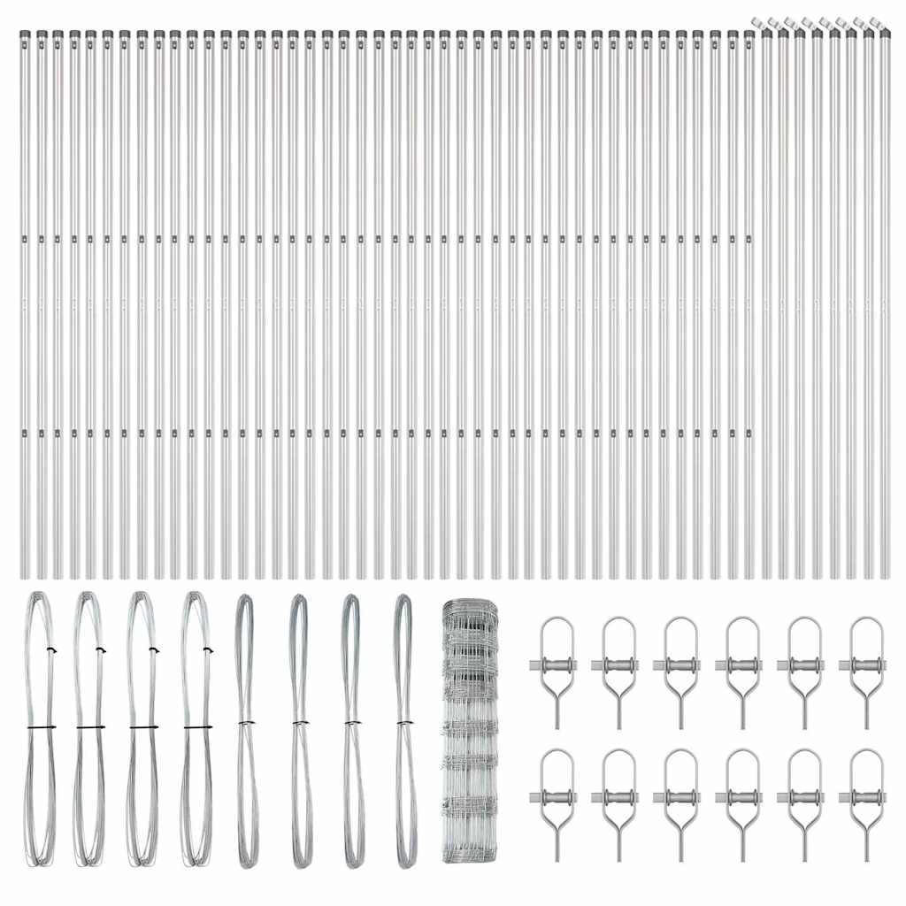 Ground Fix Welded Wire Fence 100 x 1 m Galvanised Steel Silver