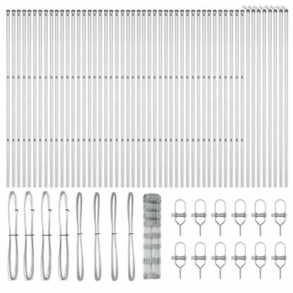 Ground Fix Welded Wire Fence 100 x 1 m Galvanised Steel Silver