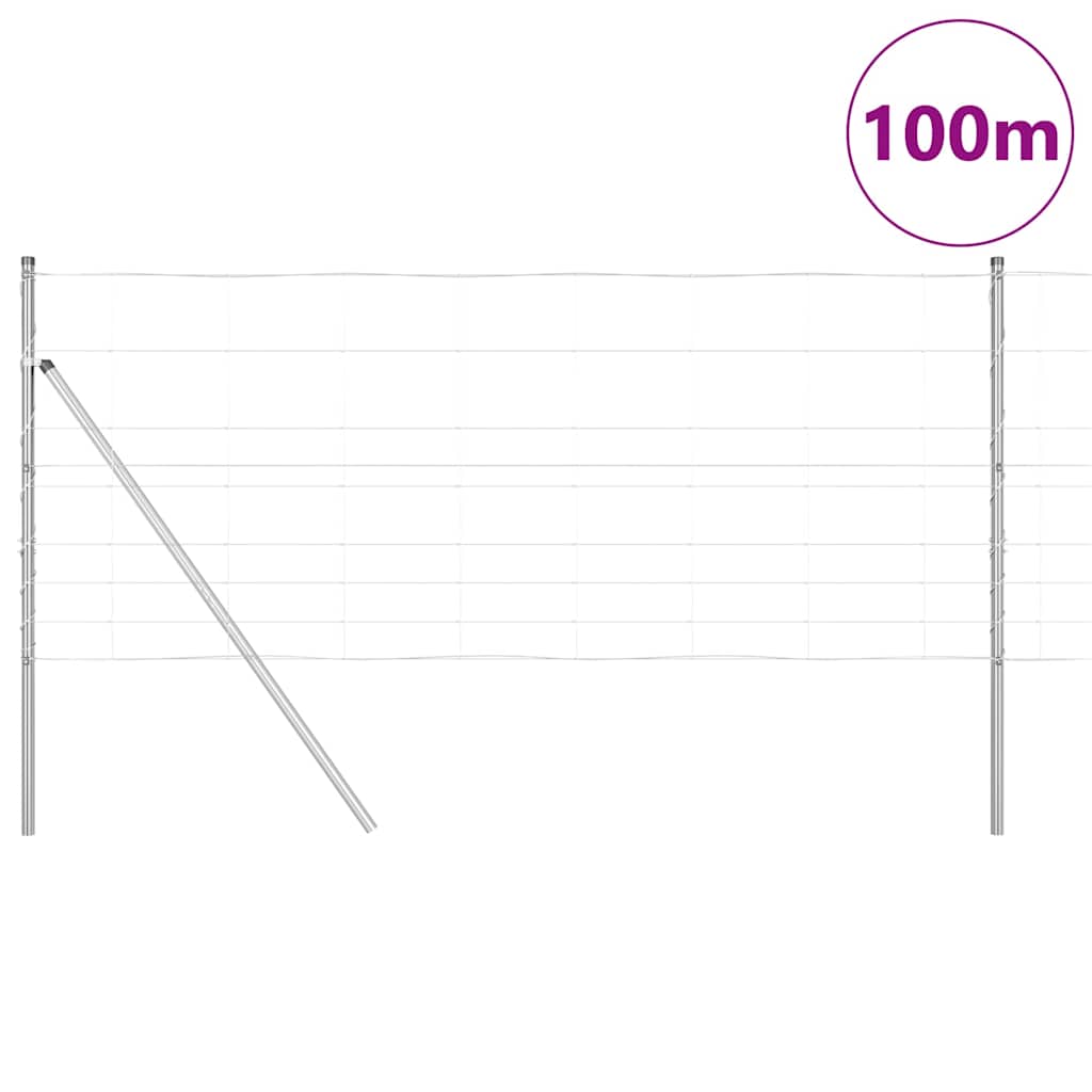 Ground Fix Welded Wire Fence 100 x 1 m Galvanised Steel Silver