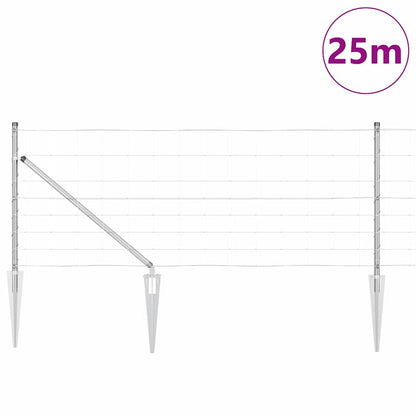 Welded Wire Fence with Spikes 25 x 0.8 m Galvanised Steel Mesh