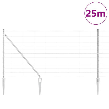 Welded Wire Fence with Spikes 25 x 1.2 m Galvanised Steel Mesh