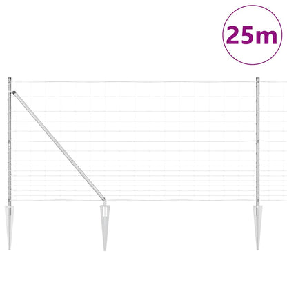 Welded Wire Fence with Spikes 25 x 1.2 m Galvanised Steel Mesh