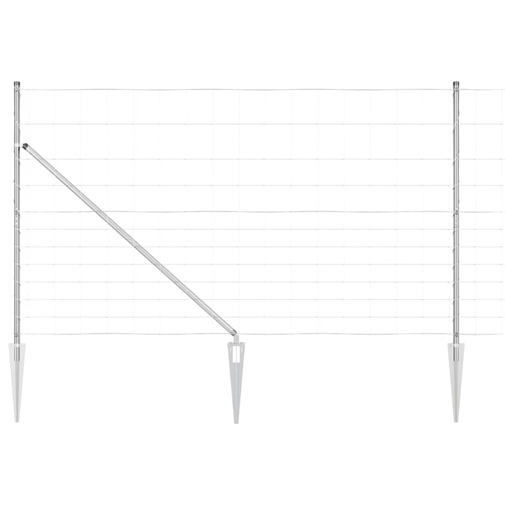 Welded Wire Fence with Spikes 25 x 1.4 m Galvanised Steel Mesh