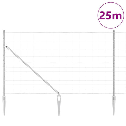 Welded Wire Fence with Spikes 25 x 1.4 m Galvanised Steel Mesh