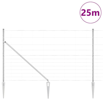 Welded Wire Fence with Spikes 25 x 1.4 m Galvanised Steel Mesh