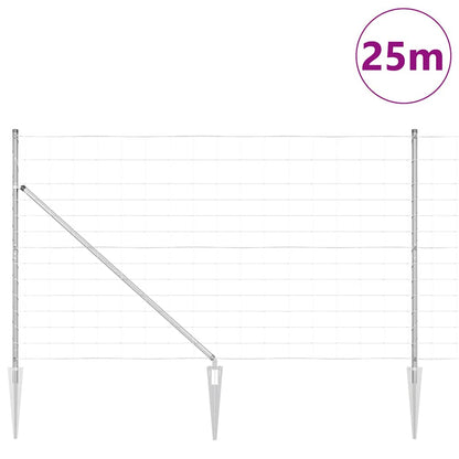 Welded Wire Fence with Spikes 25 x 1.4 m Galvanised Steel Mesh