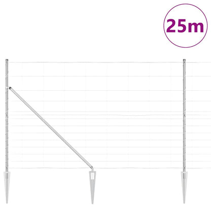 Welded Wire Fence with Spikes 25 x 1.5 m Galvanised Steel Mesh