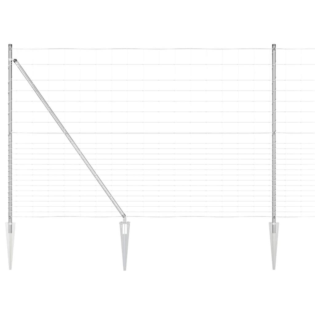 Welded Wire Fence with Spikes 25 x 1.6 m Galvanised Steel Mesh