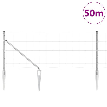 Welded Wire Fence with Spikes 50 x 0.8 m Galvanised Steel Mesh