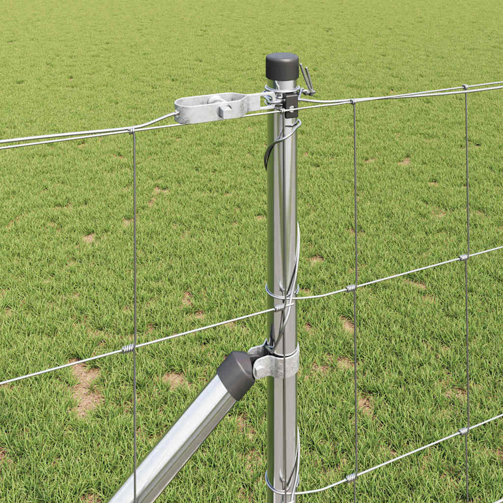Welded Wire Fence with Spikes 50 x 1 m Galvanised Steel Silver