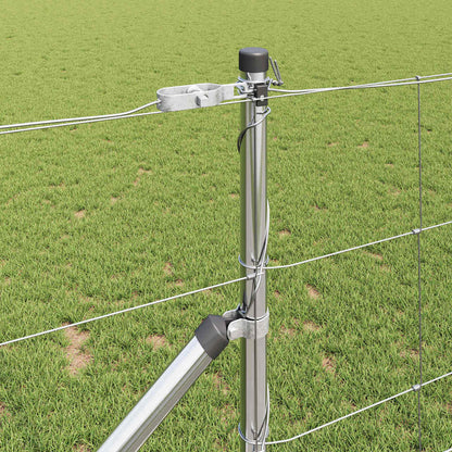 Welded Wire Fence with Spikes 50 x 1 m Galvanised Steel Silver