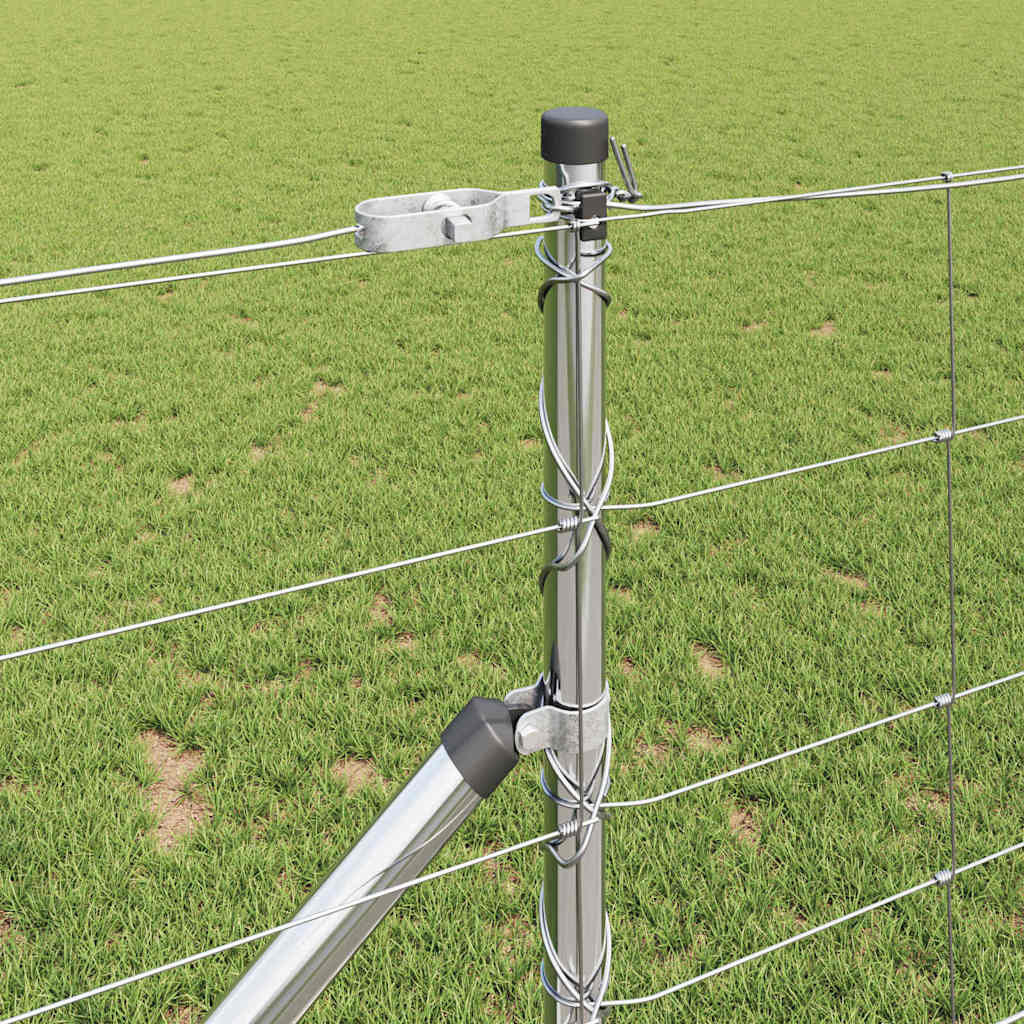Welded Wire Fence with Spikes 50 x 1 m Galvanised Steel Silver