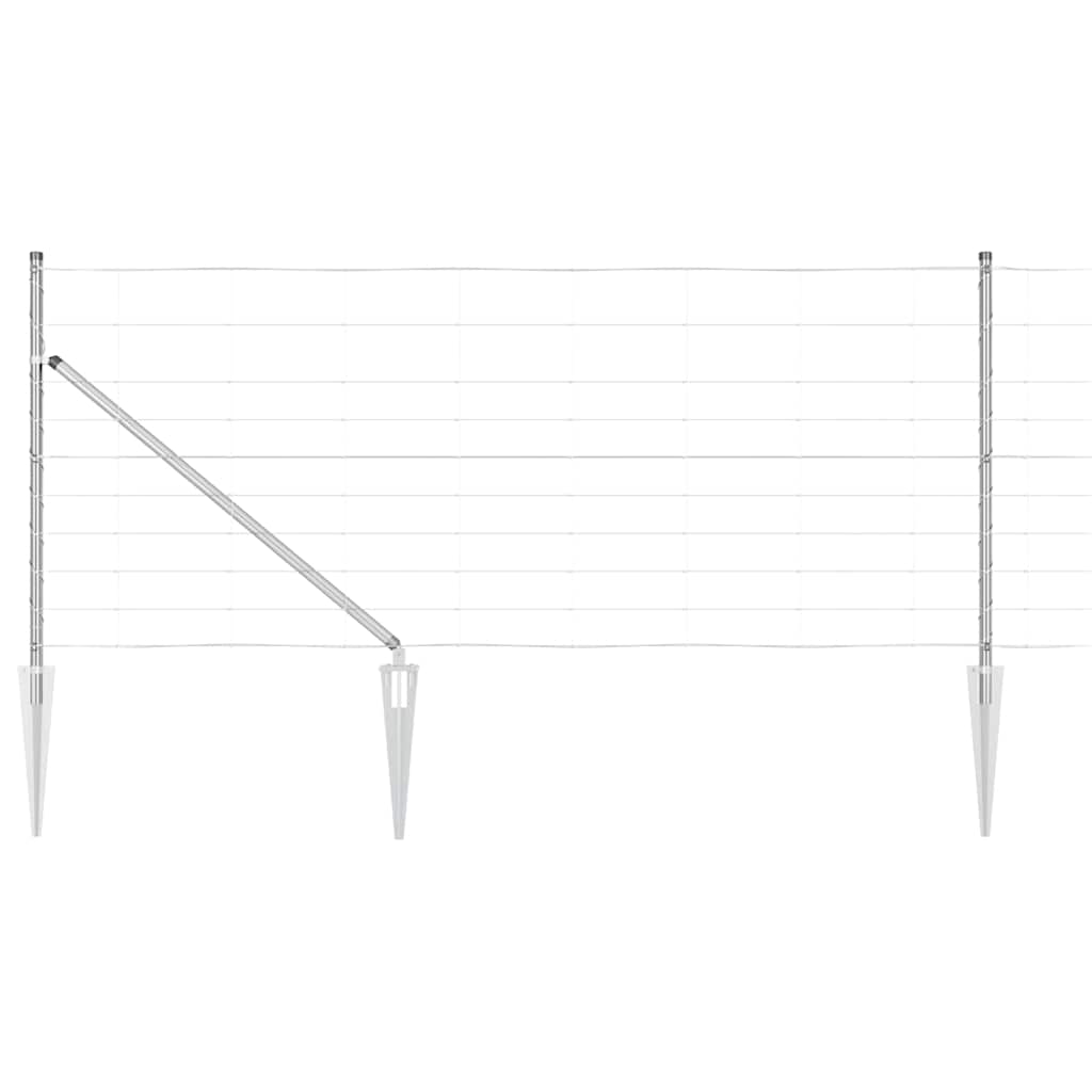 Welded Wire Fence with Spikes 50 x 1 m Galvanised Steel Silver