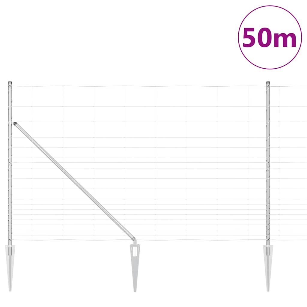 Welded Wire Fence with Spikes 50 x 1.5 m Galvanised Steel Mesh